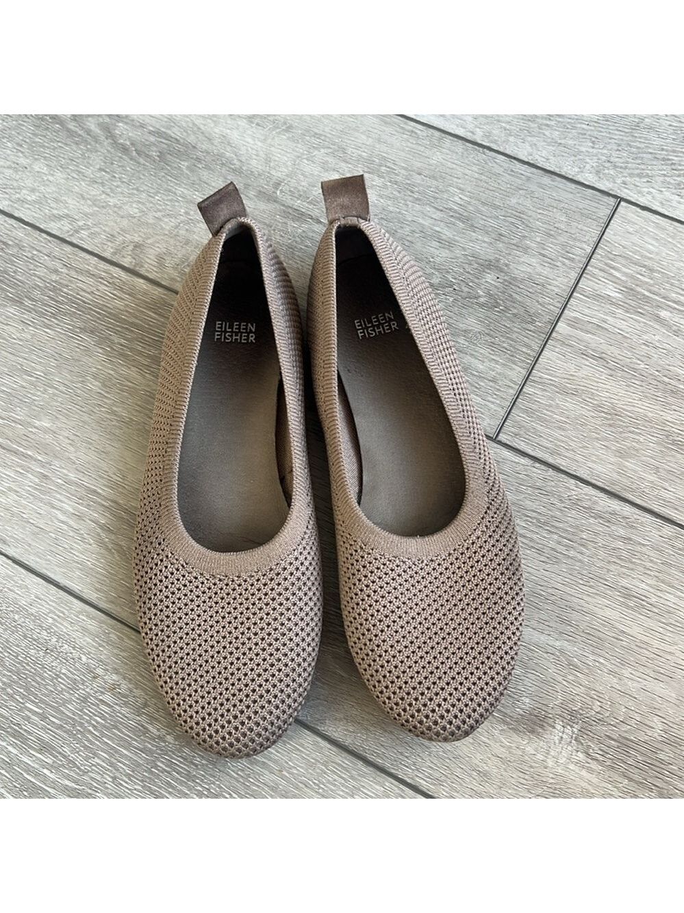 Eileen fisher Naomi recycles stretch knotted neutral round toe flats size 10 - Picture 3 of 14